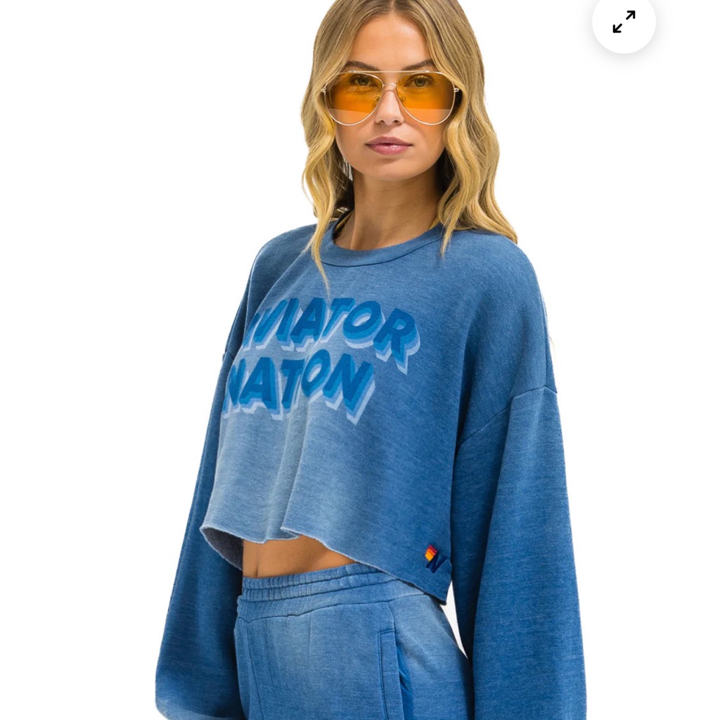 Brand New With Tag Aviator Nation Cropped Sweatshirt